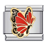 Colorful Butterfly Italian Module Bracelet Titanium Steel Welding Pattern Drip Oil DIY Bracelet Italian Charm