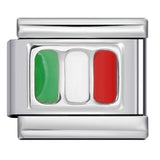 New Titanium Steel Pentagram Eye Italian Module Bracelet Stamped Pattern Drip Oil DIY Elastic Strap Chain