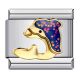 New Haima Dolphin Italian Module Bracelet Stainless Steel Welding DIY Elastic Strap Chain Wholesale