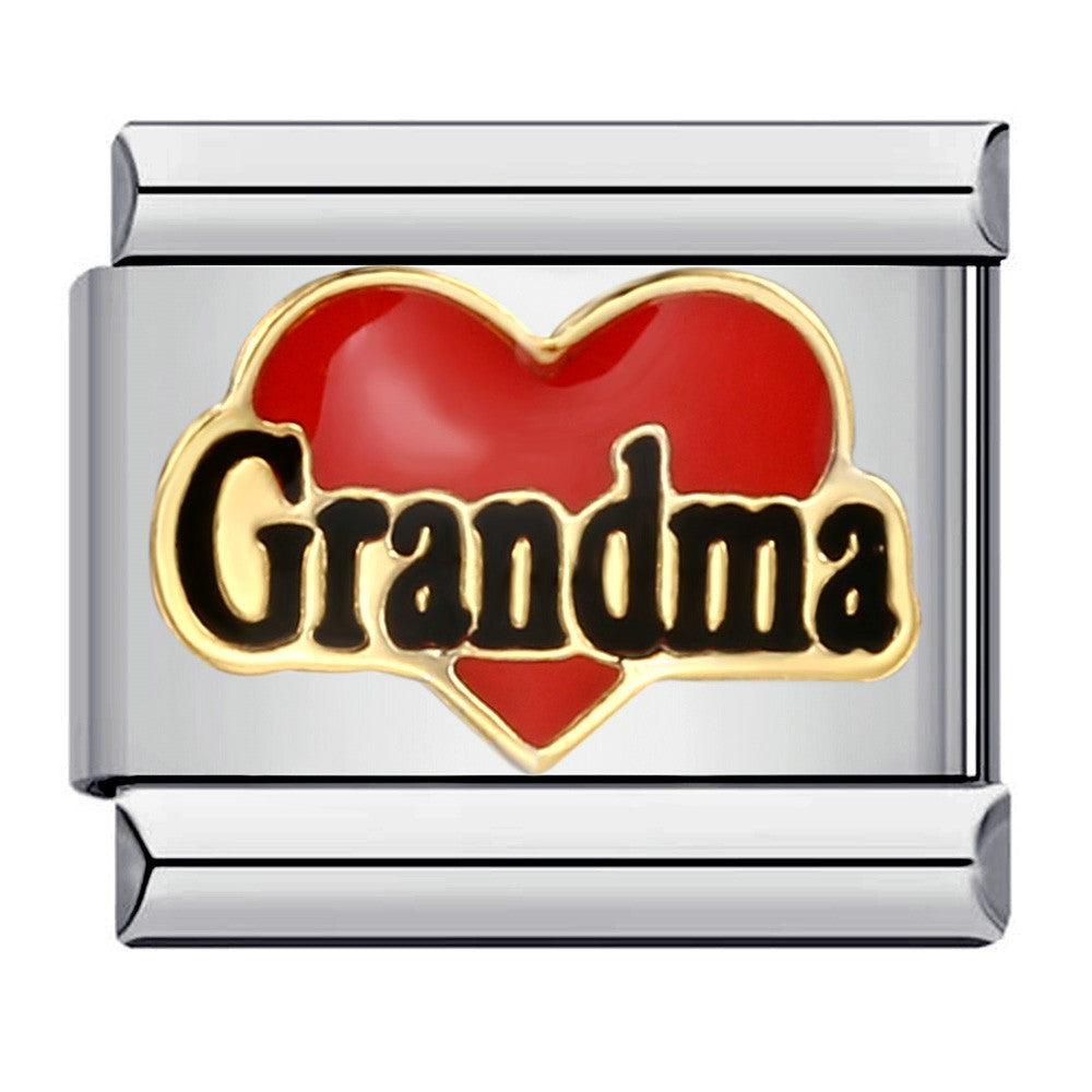 Family Elements DIY Elastic Bracelet Stainless Steel Welding Drip Oil Italian Module Bracelet Accessories Wholesale