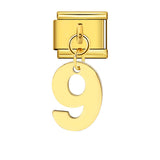 Single Digital Italian Module Bracelet Stainless Steel Hook Pendant DIY Elastic Bracelet Accessory