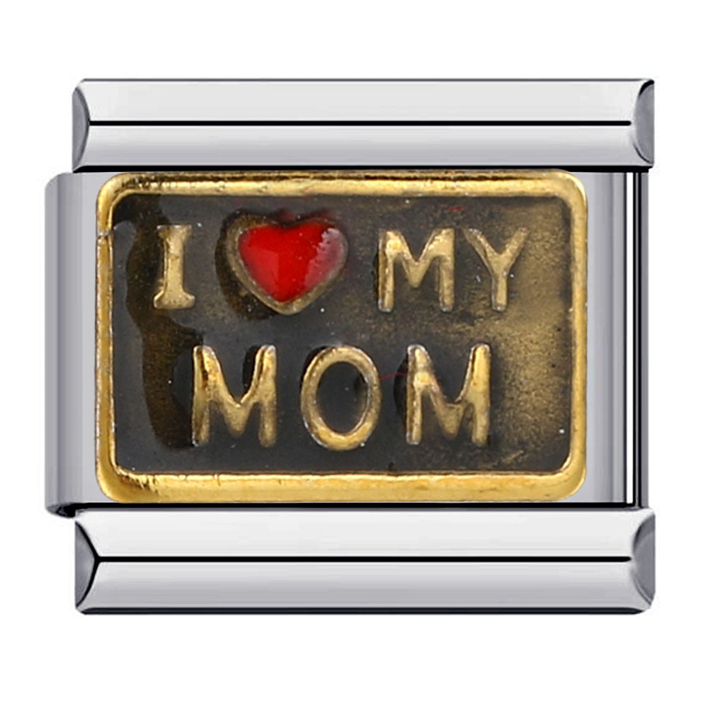 Family Elements DIY Elastic Bracelet Stainless Steel Welding Drip Oil Italian Module Bracelet Accessories Wholesale