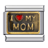 Family Elements DIY Elastic Bracelet Stainless Steel Welding Drip Oil Italian Module Bracelet Accessories Wholesale