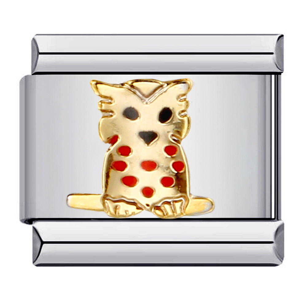 Stainless Steel Welding Drip Oil Animal DIY Italian Module Bracelet Italian Charm Bracelet