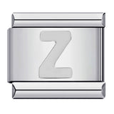 New Titanium Steel Silver Concave Surface 26 English Letters Italian Module Bracelet DIY Strap Chain Accessories Wholesale