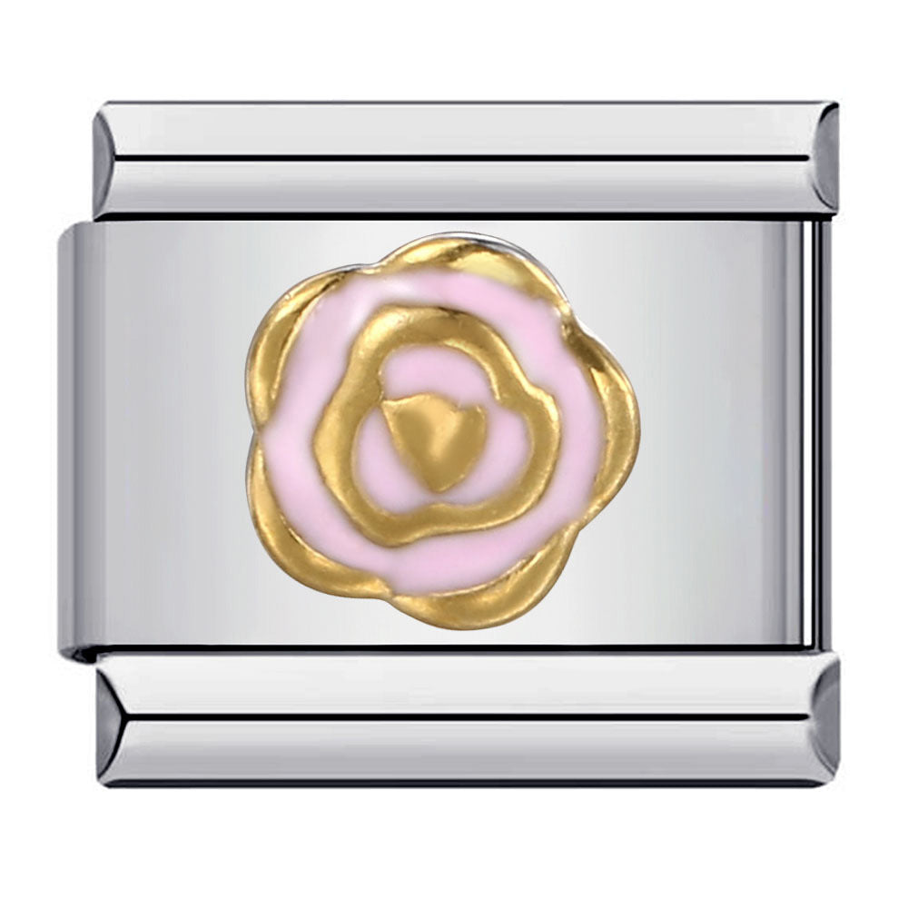 Italian Module Bracelet From The Vivid World Collection Titanium Steel Welded Drip-Oil Cuff, DIY Elastic Splice Watch Band Chain