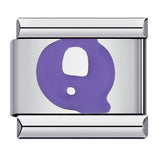 New Titanium Steel Purple English Letter DIY Italian Module Bracelet Alphebat