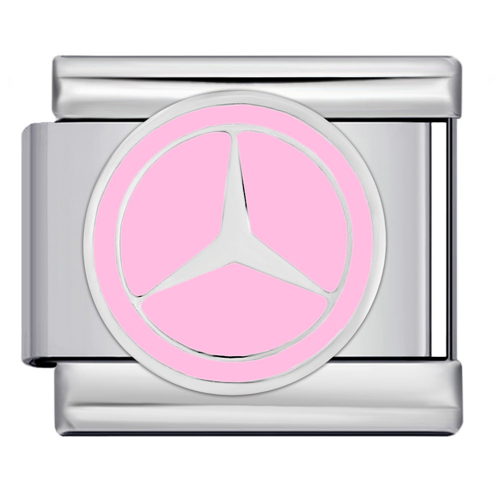 Logo Element Titanium Steel Welded Gold-plated Drip Oil Bracelet DIY Italian Module Bracelet Elastic Splicing Strap Chain