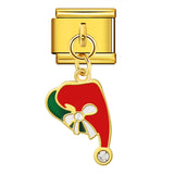 Single Hook Christmas Style Italian Module Bracelet with Gold Sole and Elastic Splicing DIY Titanium Steel Strap Chain