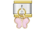 Single Hook Italian Module Bracelet, Square Elastic Splicing Titanium Steel Strap Chain, Italian Charm