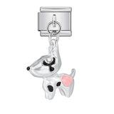 Silver Bottom Cute Pendant Italian Module Bracelet Hook DIY Titanium Steel Micro Inlaid Zircon Elastic Splicing Strap Chain