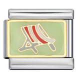 New Italian Module Bracelet Beach Camping Titanium Steel Drip Oil Cartoon Pattern DIY Welding Bracelet Accessories