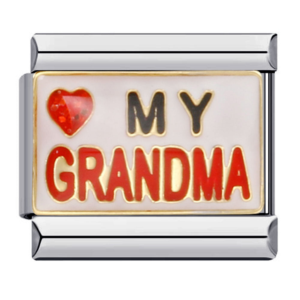 Family Elements DIY Elastic Bracelet Stainless Steel Welding Drip Oil Italian Module Bracelet Accessories Wholesale