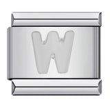 New Titanium Steel Silver Concave Surface 26 English Letters Italian Module Bracelet DIY Strap Chain Accessories Wholesale