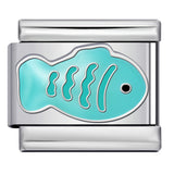 New Cartoon Animation Gold-plated Oil Drop DIY Italian Module Bracelet with Personalized Welding Pattern Stainless Steel Bracelet