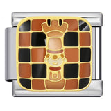 Cross Border Hot Selling Chess Italian Module Bracelet Titanium Steel Welding Gold Plating Drip Oil DIY Splicing Bracelet