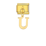 Gold Simplified Letter Italian Module Bracelet Stainless Steel Handmade Hook DIY Splicing Assembly Bracelet