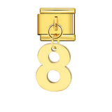 Single Digital Italian Module Bracelet Stainless Steel Hook Pendant DIY Elastic Bracelet Accessory