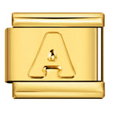 Golden Concave Letter Series Italian Module Bracelet Titanium Steel Stamping DIY Elastic Splicing Bracelet Accessories