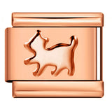 Rose Gold Titanium Steel Stamping Pattern DIY Italian Module Bracelet Italian Charm Bracelet