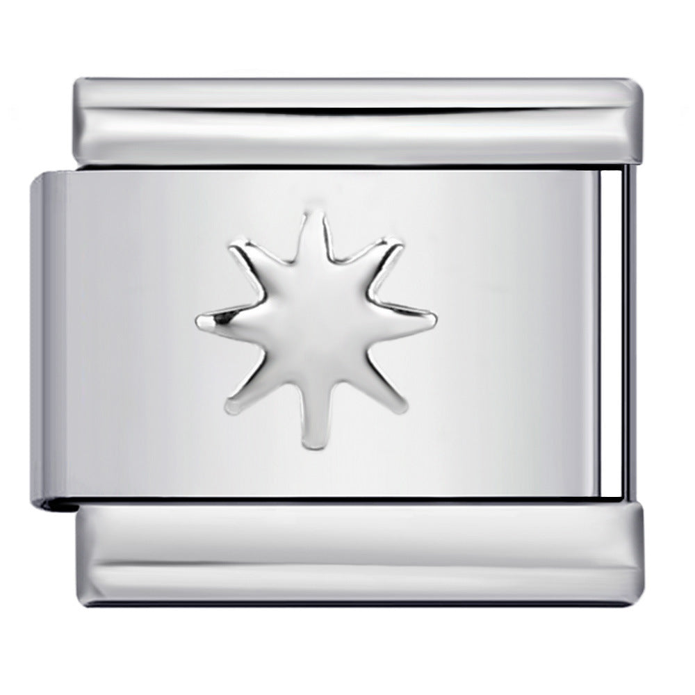 Convex Silver Stamping Pattern Italian Module Bracelet DIY Titanium Steel Bracelet Italian Charms