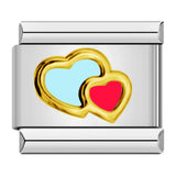 Italian Module Bracelet Color Drip Oil Stamping Pattern DIY Titanium Steel Elastic Splicing Bracelet Accessories Wholesale