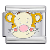 Italian Modular Bracelet Cartoon Character Series Stainless Steel Gold Plated DIY Elastic Link Bracelet