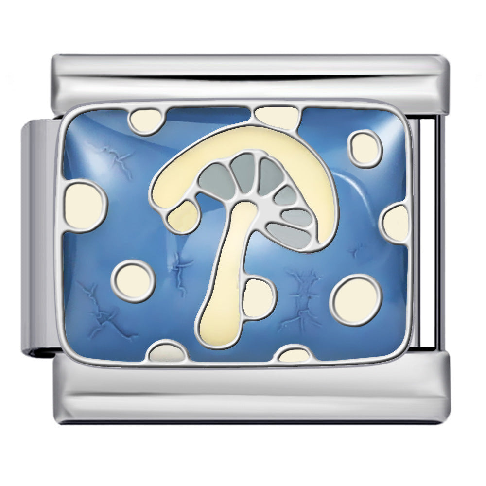 New Stainless Steel Welding Drip Oil DIY Bracelet Italian Module Bracelet Colorful Pattern Personalized Splicing Bracelet