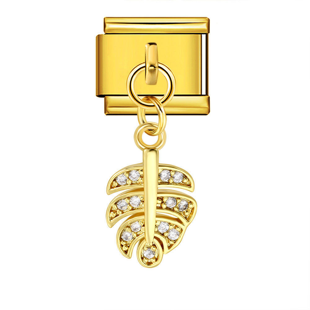 Single Hook Pendant Italian Module Bracelet Titanium Steel Splicing Strap Chain Italian Charm