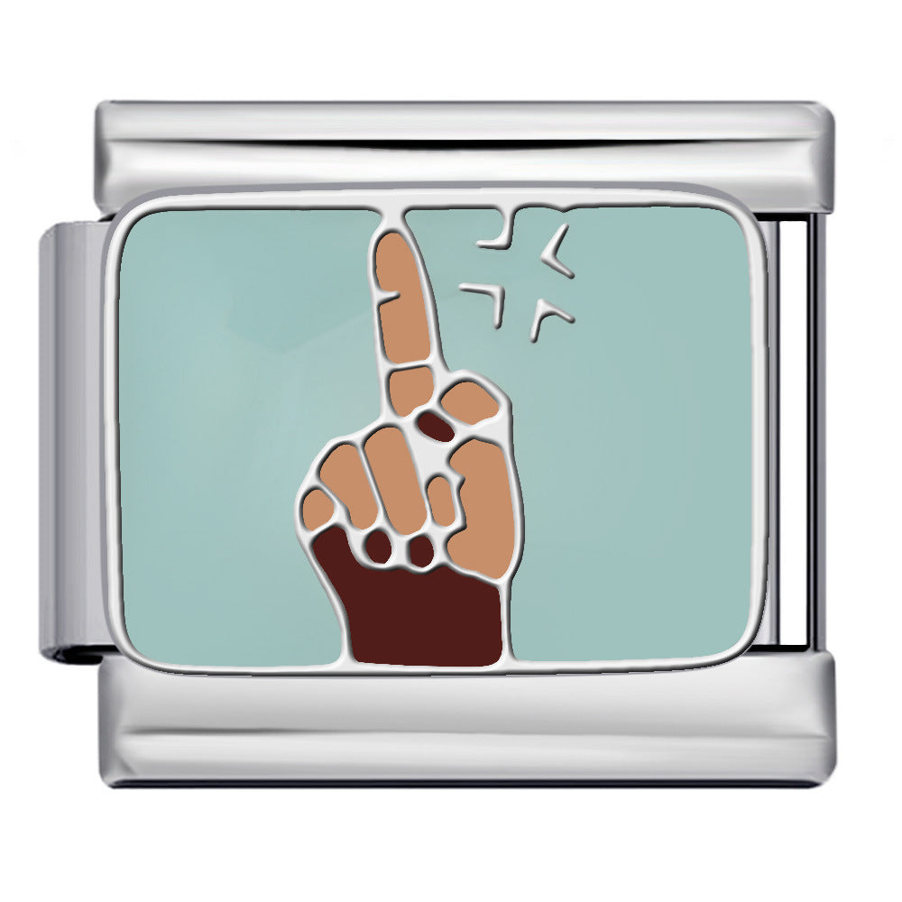 New DIY Italian Module Bracelet Titanium Steel Drip Oil Welding Pattern Strap Chain Fashion Splicing Strap Chain