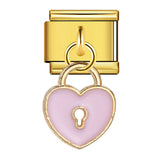 New Gold Bottom Love Pendant Italian Module Bracelet Stainless Steel Welding DIY Elastic Strap Chain Wholesale