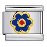 Color Drip Oil Petal Stamping Series DIY Italian Module Bracelet Titanium Steel Gold Plated Elastic Splicing Bracelet