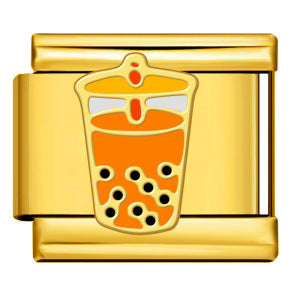 Italian Module Bracelet DIY Titanium Steel All Gold Welding Drip Oil Pattern Elastic Splicing Bracelet Accessory