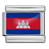 Hot Selling New World Flag Photo Dropper Series Titanium Steel DIY Italian Module Bracelet Accessories Wholesale