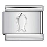 Titanium Steel Convex Silver Stamped DIY Italian Charm Bracelet with Unique Patterns