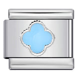 Color Dripping Oil Clover Module Bracelet Stainless Steel Stamping Pattern DIY Elastic Bracelet Accessories Wholesale