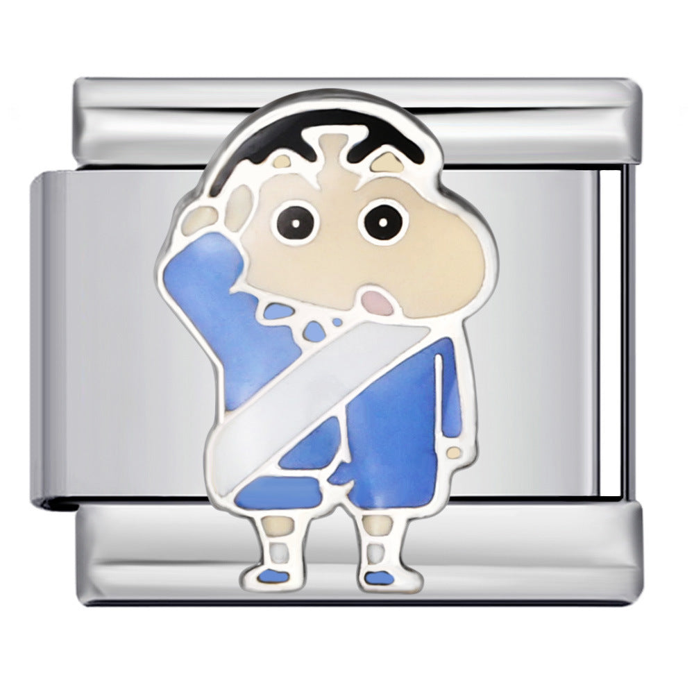 New Cartoon Character Italian Modular Bracelet Stainless Steel Welded DIY Stretch Link Bracelet