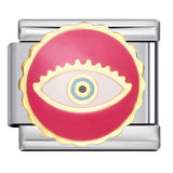 Stainless Steel Welding Drip Oil DIY Bracelet Italian Module Bracelet Round Starry Sky Pattern Elastic Bracelet