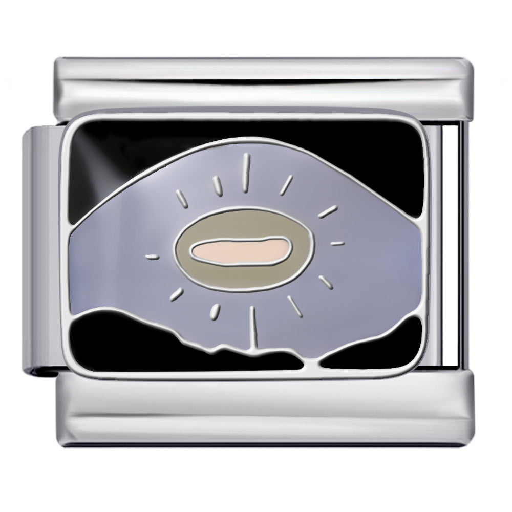 Pink Pattern Italian Module Bracelet Titanium Steel Welding Drip Oil Pattern DIY Bracelet Gift for Girls