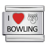 Laser Engraved Red Heart-shaped Ball Pattern Charm Module Titanium Steel DIY Free Splicing Italian Bracelet