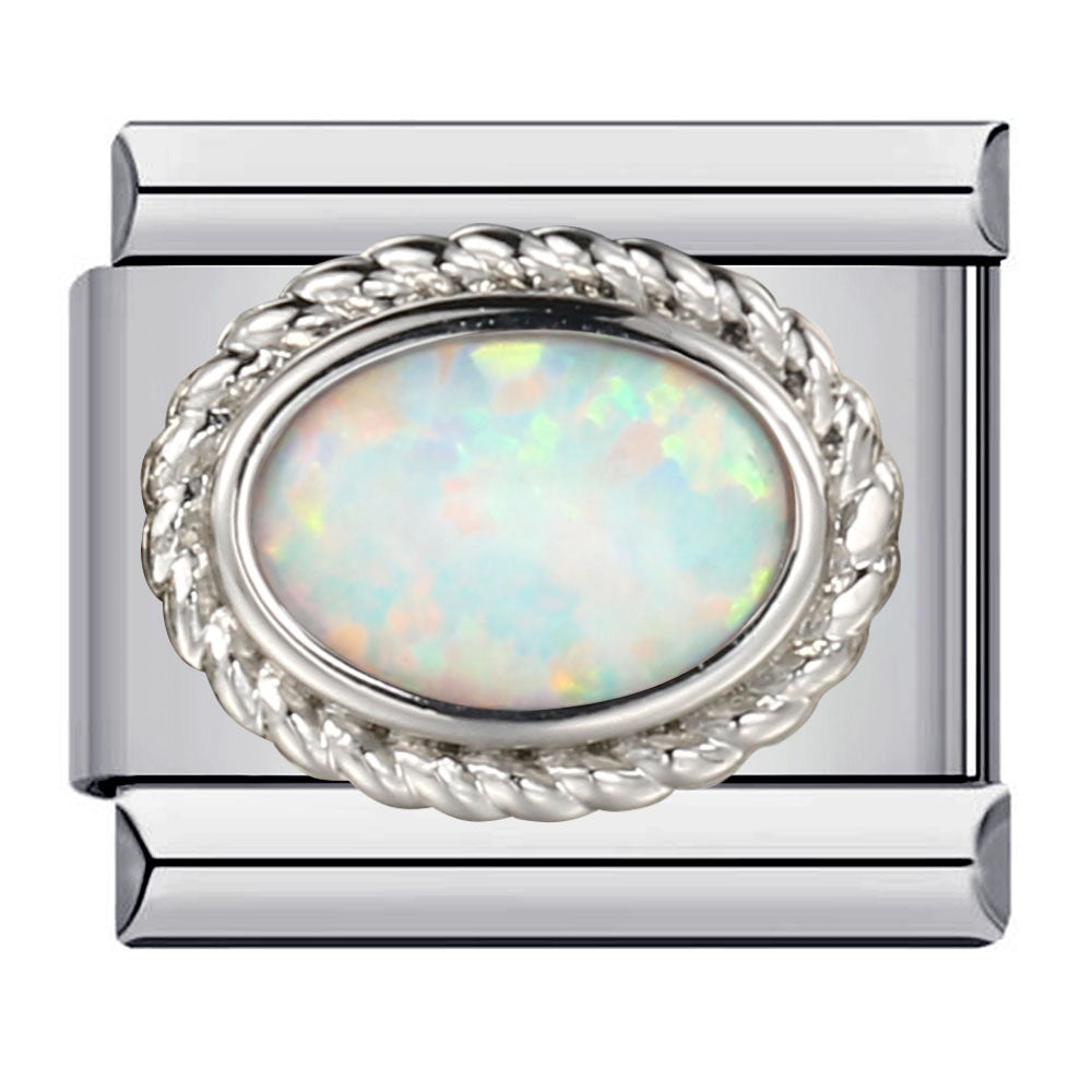 Italian Modular Birthstone Bracelet Stainless Steel Welded Colorful Zircon DIY Stretch Bangle Fashion Jewelry