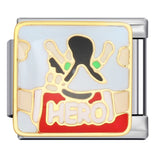 Family Elements DIY Elastic Bracelet Stainless Steel Welding Drip Oil Italian Module Bracelet Accessories Wholesale