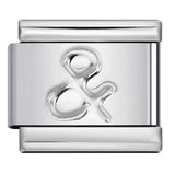 Concave Silver Titanium Steel Stamping Pattern DIY Italian Module Bracelet Italian Charm Bracelet