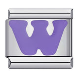 New Titanium Steel Purple English Letter DIY Italian Module Bracelet Alphebat