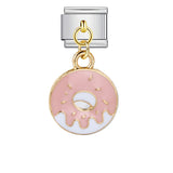 Gourmet Series Burger Fry Pendant Italian Module Bracelet Welding Drip Oil DIY Titanium Steel Strap Chain