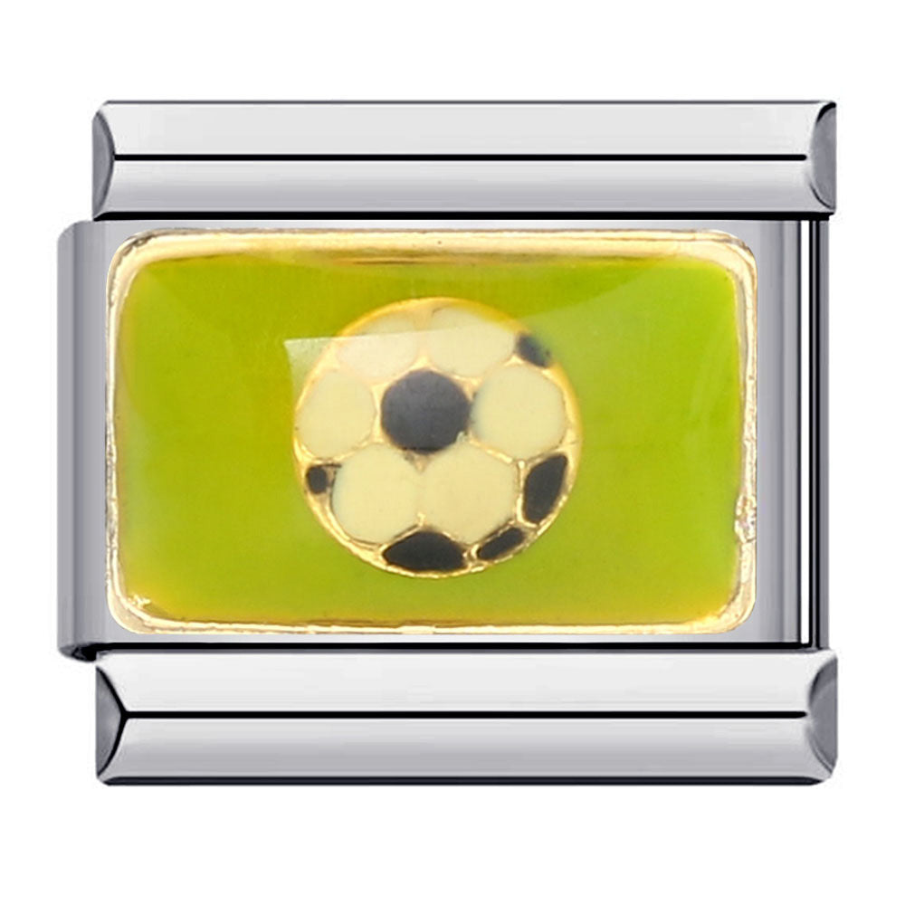 Sports Series DIY Stainless Steel Italian Module Bracelet Welding Pattern Personalized Elastic Splicing Bracelet