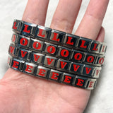 New Titanium Steel Red English Letter DIY Italian Module Bracelet Italian Charm Bracelet