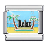 New Leisure Vacation Titanium Steel Welding Drip Oil DIY Italian Module Bracelet Fashion Personality Watch Strap Chain Wholesale