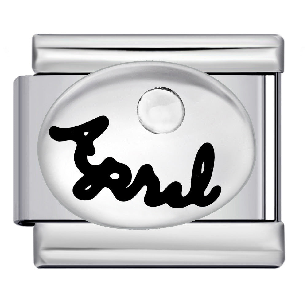 Italian Modular Bracelet 12 Birthstones Titanium Steel Welded Colorful Beads DIY Stretchable Fashion Wristband Accessory