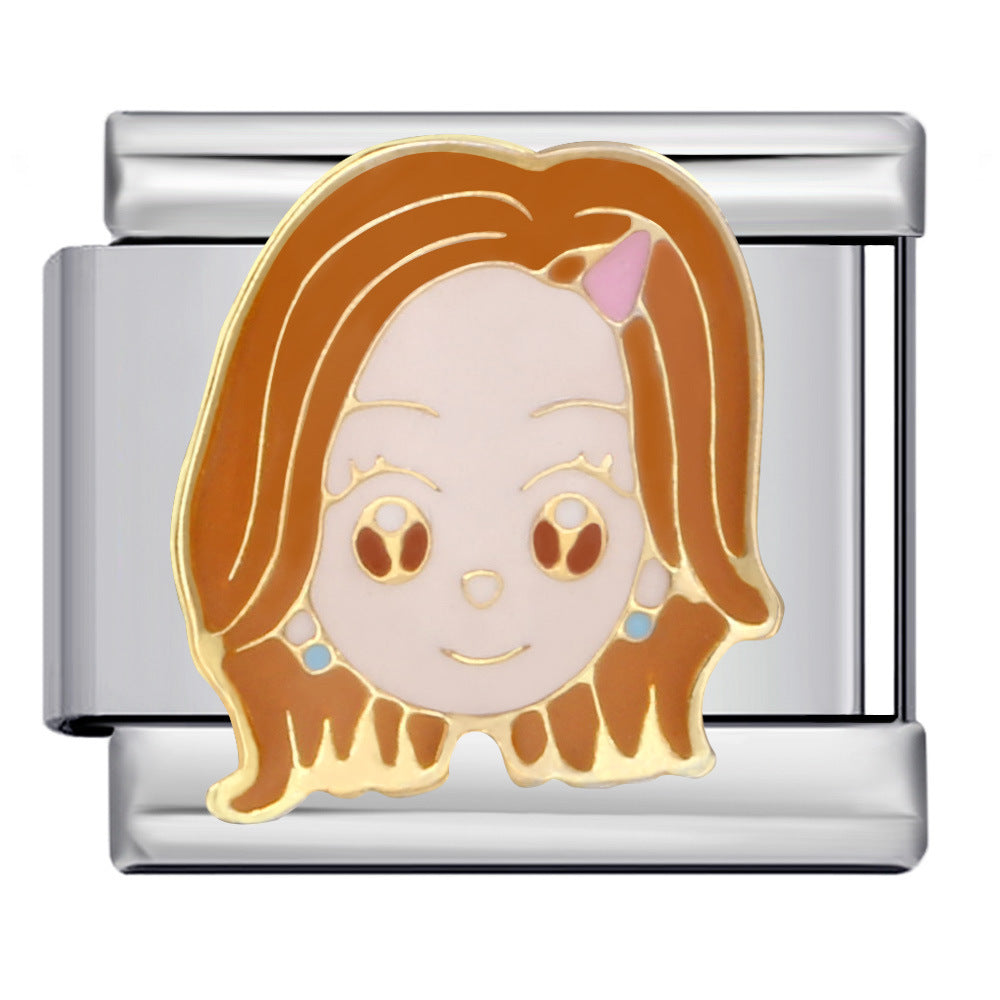 Italian Module Bracelet Fashion Drip Oil Titanium Steel Bracelet DIY Strap Chain Children's Toy Gift Wholesale